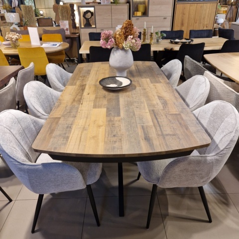 [od ręki] Rozkładany Stół Jadalniany PAVALON 200-278 cm - Blat HPL Primo Laminato Driftwood - Centralna Noga Designerska