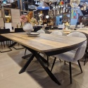 [od ręki] Rozkładany Stół Jadalniany PAVALON 200-278 cm - Blat HPL Primo Laminato Driftwood - Centralna Noga Designerska