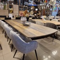 [od ręki] Rozkładany Stół Jadalniany PAVALON 200-278 cm - Blat HPL Primo Laminato Driftwood - Centralna Noga Designerska