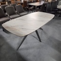 (K,defekt) Stół rozkładany ceramiczny PADOVA Xooon (180-240) cm, jasny, Nogi grafitowe