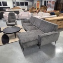 Sofa/ Narożnik z Szezlongiem PUGLIA 260 x 150 cm – Luksusowy Szenil Enzo Antracyt – Sprężyny Kieszeniowe