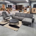 Sofa/ Narożnik z Szezlongiem PUGLIA 260 x 150 cm – Luksusowy Szenil Enzo Antracyt – Sprężyny Kieszeniowe