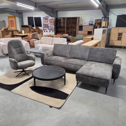 Obrotowy Fotel Relaksacyjny ANDALUCIA – Luksusowy Szenil Enzo Antracyt – Regulowane Oparcie – Happy@Home