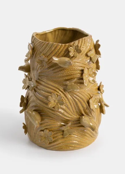 [na zamówienie] Rzeźbiarska Waza Ceramiczna GREENBIRD 31 cm z Reliefem 3D – COCOmaison®