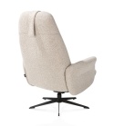 Obrotowy Fotel Relaksacyjny z Podnóżkiem TORINO – Tkanina Bukla Cloudy Beige & Czarna Podstawa – Henders & Hazel