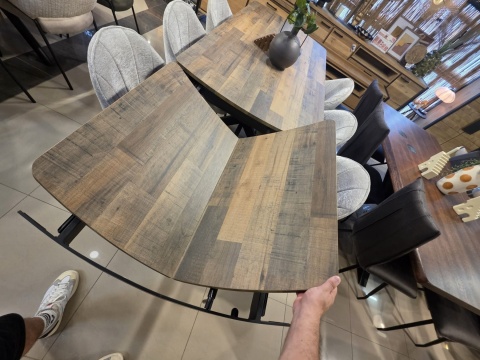 [od ręki] Rozkładany Stół Jadalniany PAVALON 200-278 cm - Blat HPL Primo Laminato Driftwood - Centralna Noga Designerska