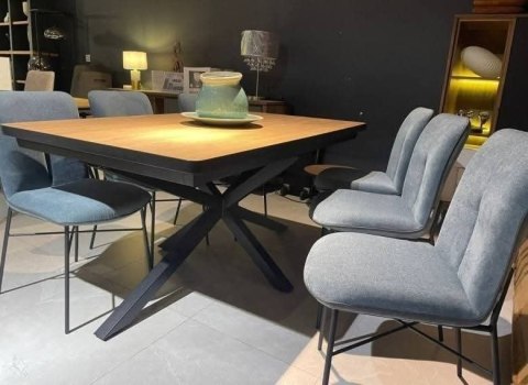 Stół H&H Avalox/ Avalon 160 + 50 x 98 cm vintage oak centralna noga