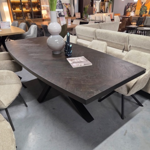 [defekt] Stół METALUXE Wzór Jodełka 240x110 cm – Blat Antracyt – Centralna Noga Pająk – Henders & Hazel / Habufa