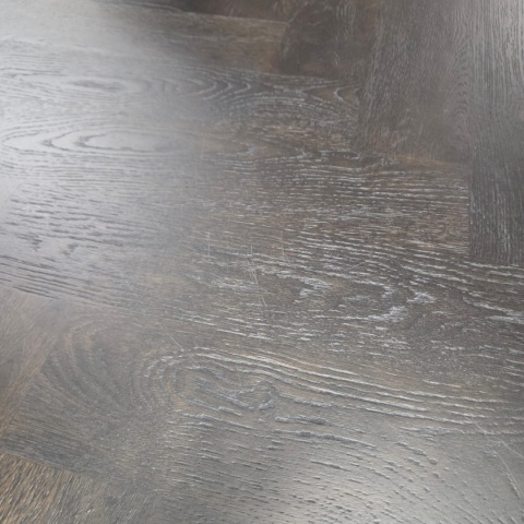 [defekt] Stół METALUXE Wzór Jodełka 240x110 cm – Blat Antracyt – Centralna Noga Pająk – Henders & Hazel / Habufa