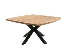 Stół z Litego Dębu MADDOX 150 x 130 cm - Czarna Noga Pająk - XOOON / Habufa