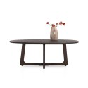 [od ręki] Ekskluzywny Stół Jadalniany ALMORA 210 cm - Blat z Litego Dębu Basalt - Unikalna Podstawa Modern Vintage