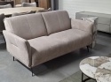 [od ręki] Sofa Dwuosobowa VENTO 180 cm – Sprężyny Kieszeniowe – Jasnobeżowa Tkanina Strukturalna – Czarne Metalowe Nóżki