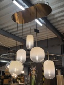 Lampa Wisząca MILKY 5-punktowa, Szklane Kule z Gradientem, Złota - Coco Maison (53223-WIT)