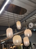 Lampa Wisząca MILKY 5-punktowa, Szklane Kule z Gradientem, Złota - Coco Maison (53223-WIT)