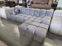 Narożnik w kształcie litery L BOCCA LOUNGE (265 x 162 cm, prawy) – ciemnoszary welur (Velvet Dark Grey), pikowany