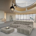 Narożnik w kształcie litery L BOCCA LOUNGE (265 x 162 cm, prawy) – ciemnobeżowy welur (Velvet Dark Beige), pikowany