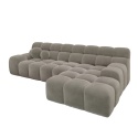 Narożnik w kształcie litery L BOCCA LOUNGE (265 x 162 cm, prawy) – ciemnobeżowy welur (Velvet Dark Beige), pikowany