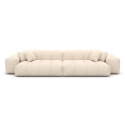 Sofa 4-osobowa CASSINO LOUNGE (255 cm) – beżowa tkanina strukturalna, pikowana forma