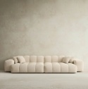 Sofa 4-osobowa CASSINO LOUNGE (255 cm) – beżowa tkanina strukturalna, pikowana forma