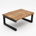 Stolik kawowy RAW OAK 110 x 85 cm – lity dąb, blat 5 cm, lakierowany, czarna stalowa podstawa