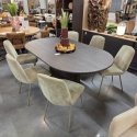 [od ręki] Stół jadalniany z litego dębu RAVELLO 210 x 120 cm – kolor Basalt, powłoka Platinumlak | Henders& Hazel