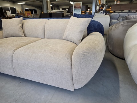 Sofa 2-osobowa NORA LOUNGE (180 cm) – tkanina strukturalna, kolor beżowy