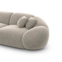 Sofa 4-osobowa LUNA LOUNGE (265 cm) – welur ciemny beż, organiczny kształt