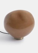 [na zamówienie] Lampa stołowa COCOmaison ABBY 33 cm - szklana, jasnobrązowa ze złotą podstawą, ściemniana