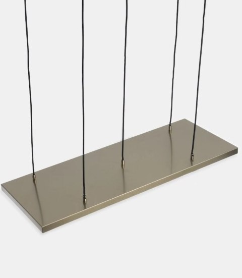 [na zamówienie] Lampa wisząca COCOmaison ABBY 100 cm - 5 szklanych kloszy, odcienie zieleni i brązu, regulowana wysokość