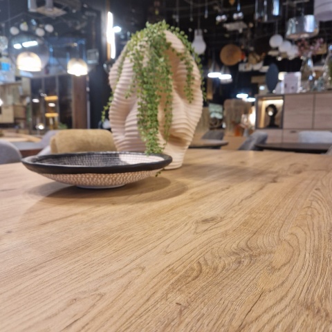 [na zamówienie] Rozkładany Stół Jadalniany PAVALON 200-278 cm - Blat HPL Primo Laminato Natural - Centralna Noga Designerska