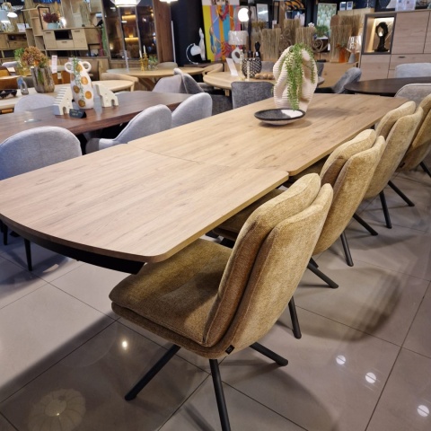 [na zamówienie] Rozkładany Stół Jadalniany PAVALON 200-278 cm - Blat HPL Primo Laminato Natural - Centralna Noga Designerska
