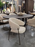 [od ręki] Ekskluzywny Stół Jadalniany ALMORA 210 cm - Blat z Litego Dębu Basalt - Unikalna Podstawa Modern Vintage