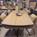 [od ręki] Rozkładany Stół Jadalniany PAVALON 200-278 cm - Blat HPL Primo Laminato Natural - Centralna Noga Designerska