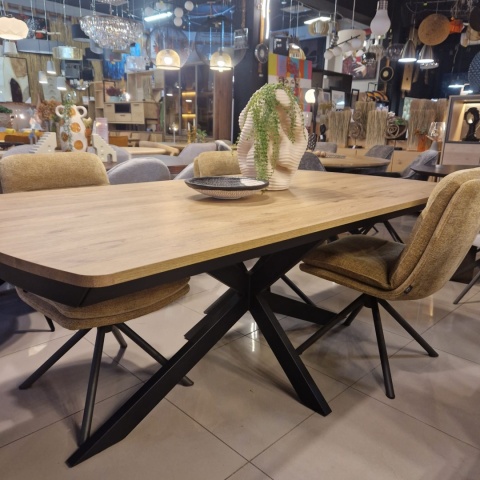 [od ręki] Rozkładany Stół Jadalniany PAVALON 200-278 cm - Blat HPL Primo Laminato Natural - Centralna Noga Designerska