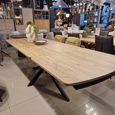 [od ręki] Rozkładany Stół Jadalniany PAVALON 200-278 cm - Blat HPL Primo Laminato Natural - Centralna Noga Designerska