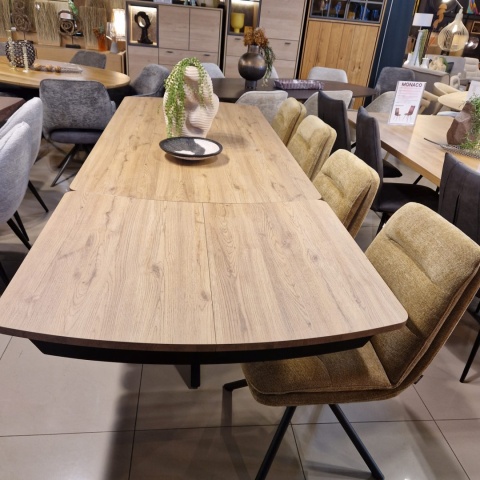 [od ręki] Rozkładany Stół Jadalniany PAVALON 200-278 cm - Blat HPL Primo Laminato Natural - Centralna Noga Designerska