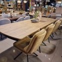 [od ręki] Rozkładany Stół Jadalniany PAVALON 200-278 cm - Blat HPL Primo Laminato Natural - Centralna Noga Designerska