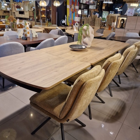 [od ręki] Rozkładany Stół Jadalniany PAVALON 200-278 cm - Blat HPL Primo Laminato Natural - Centralna Noga Designerska