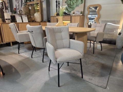 [od ręki] Fotel jadalniany EDEN – Jasnoszara Plecionka, Design Henders & Hazel