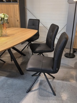[K, od ręki] Ekskluzywne Krzesło Jadalniane MILVA - Naturalna Skóra Catania, Nowoczesny Design, Wysokie Ergonomiczne Oparcie