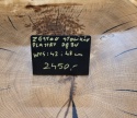 Zestaw 2 stolików kawowych z plastrów/ plaster/ plastra drewna orzechowego (wys. 42 i 48 cm) – lity orzech, stal | NATURA