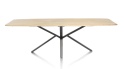 [od ręki] Stół dębowy owalny HENDERS & HAZEL HOME 250 × 110 cm – lity dąb, metalowa noga pająk