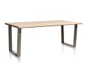 [od ręki] Stół jadalniany prostokątny XOOON FANEUR 230 × 100 cm – fornir dębowy naturel, czarna metalowa rama