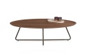 [defekt] Stolik kawowy prostokątny BRIANZA 130 × 65 cm Xooon – fornir orzechowy, metalowy stelaż Steelbrown