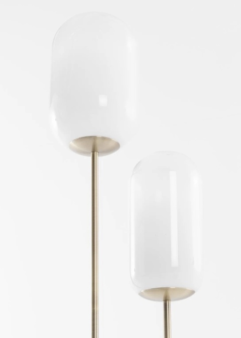 Lampa podłogowa /COCOmaison MILKY – szklane klosze z gradientem i złoty metal (wysokość 165 cm)