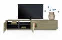 Szafka RTV / Lowboard 240 cm TRENTINO - Lakierowany MDF Olijfgroen (Oliwkowy) z Podświetleniem - XOOON / Habufa