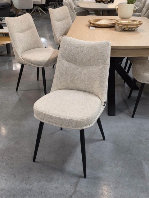 [od ręki] Krzesło do jadalni HESTER – mikrofibra, kolor beżowy / kremowy (Beige / Creme)