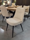 [od ręki] Krzesło do jadalni HESTER – mikrofibra, kolor beżowy / kremowy (Beige / Creme)