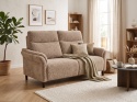 [od ręki] Sofa 2,5-osobowa CORK (185 cm) – sprężyny kieszeniowe, tkanina chenille Valencia ciepły beż / koper