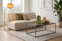 [od ręki] Sofa dwuosobowa XOOON MERANO (165 cm) – obła konstrukcja, tkanina bouclé Luton Cream